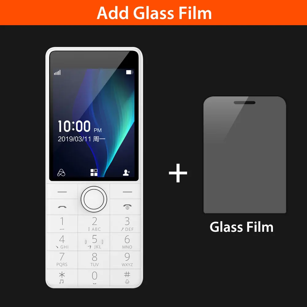 Add Glass Film Xiaomi Qin 1S+ VoLTE 4G сеть Wifi 4G+ 512MB 2,8 дюйма 1480mAH bluetooth 4,2 инфракрасный пульт дистанционного управления gps Две sim-карты английский - Цвет: Add Glass Film