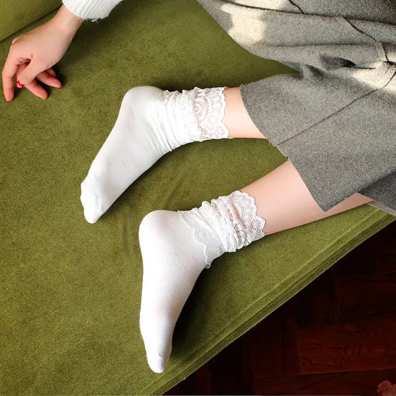 Женские летние длинные черные носки с вырезами в виде планшетов |