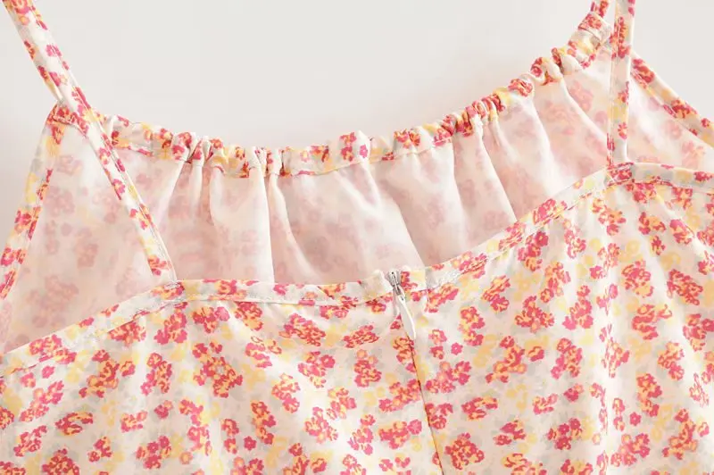 Bazaleas винтажное элегантное розовое женское платье на бретельках с цветочным