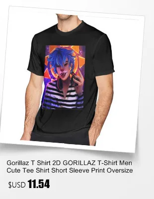 Gorillaz футболка Hello Kinky футболка с коротким рукавом 100 хлопок Футболка забавная уличная одежда Графический человек плюс размер футболка