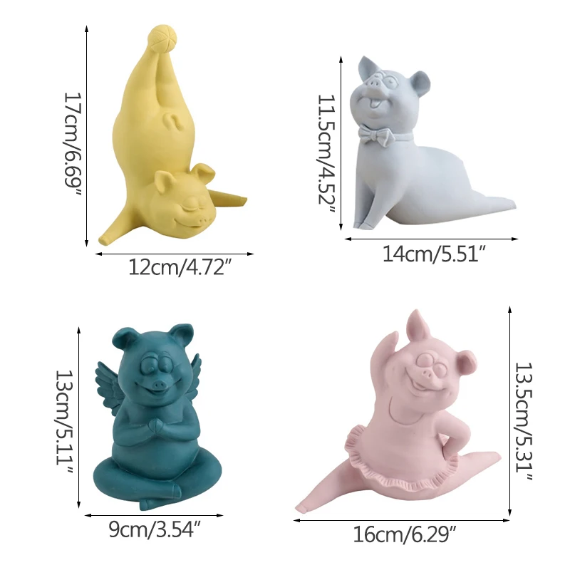 

Strongwell Nordic Macaron Ceramic Pig Statue Desk Crafts Figurine Home Decorations Modern Living Room Housewarming Gift Cute