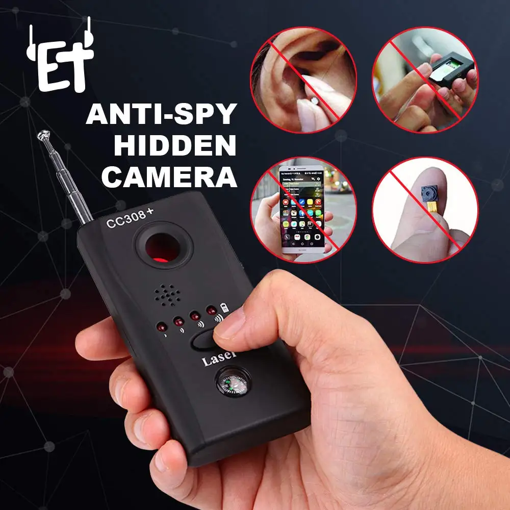 Camara Espia Oculta анти шпион детектор ошибок Беспроводной RF Скрытая камера Звуковой сигнал GSM шпионское устройство искатель Dedektor с светодиодный светильник