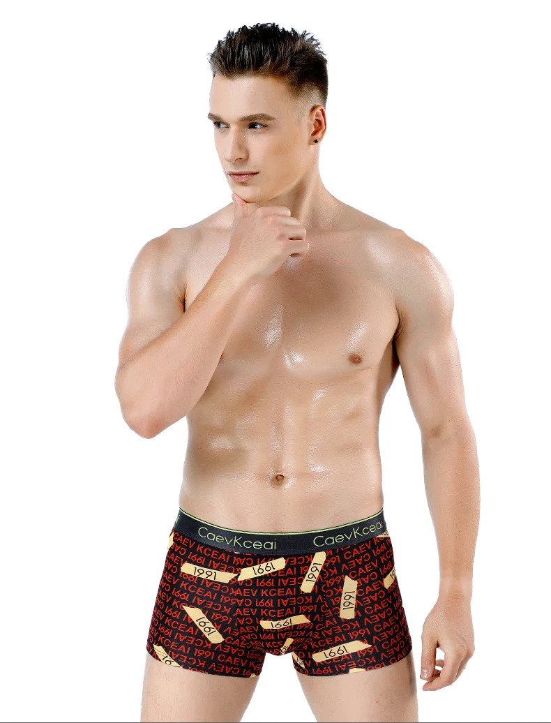 4PCS Boxer Men Shorts Men Underwear Male Men's Underwear Boxers Homme Printed Boxershorts Panties Underpants Man for Family Sexy