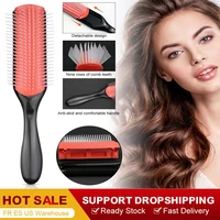9 rows detangling hair brush denman detangler hairbrush scalp massager straight curly wet hair comb
