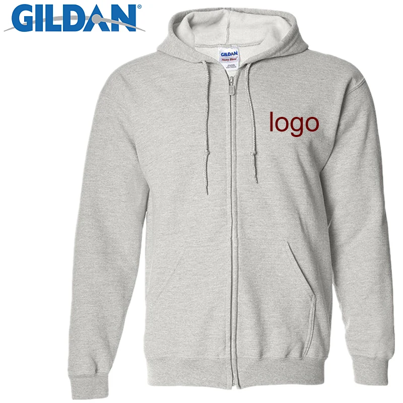 

Gildan Brand Cardigan Men's Hoodies Sweatshirt Customize Your Own Picture Men Casual Pocket Sweatshirt Hoodies Men Sportswear