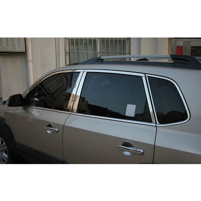 Lsrtw2017 304 нержавеющая сталь окна автомобиля планки для hyundai tucson 2004 2005 2006 2007 2008 2009 2010 2011 2012 1st поколения