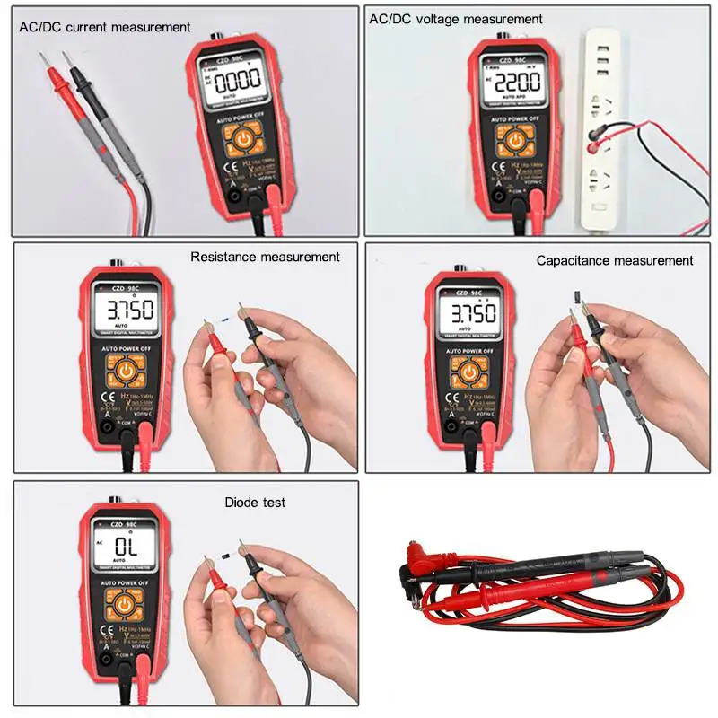 

High Precision Digital Multimeter 6000 Counts High Speed Auto Ranging Tester NCV AC/DC Voltage Meter Back Light Multimeter