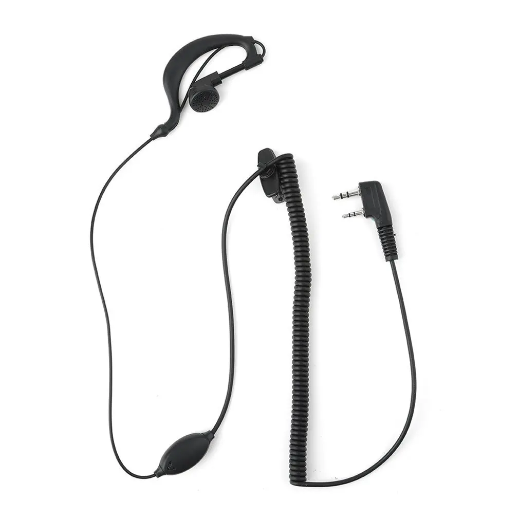 Unversal 2 Pin Mic гарнитура наушник кудрявый кабель для рации Kenwood радио черный |
