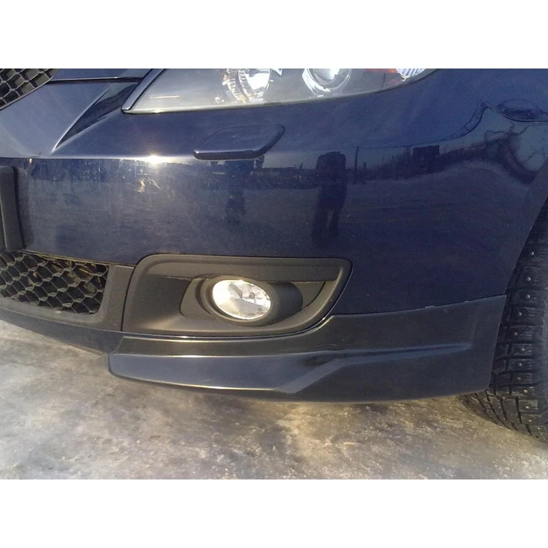 Mazda 3 (седан) 2004 2008 Накладки на передий бампер "Клыки Touring" (ABS пластик)|Юбка
