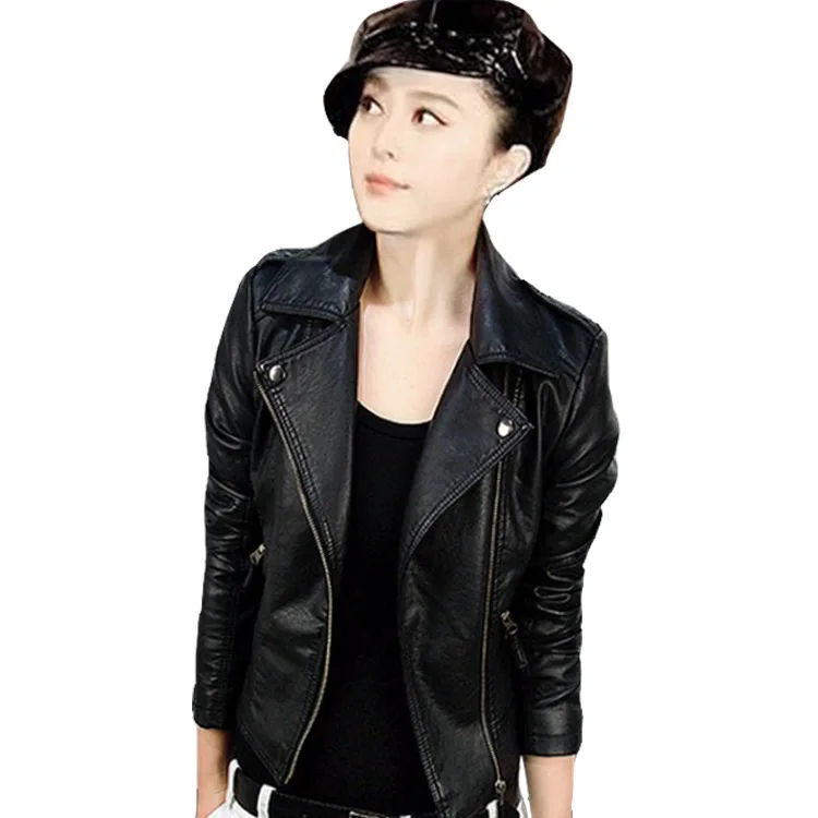 Fashion Herfst Winter Vrouwen Merk Faux Soft Leather Jackets Pu Black Blazer Ritsen Coat Motorcycle Bovenkleding