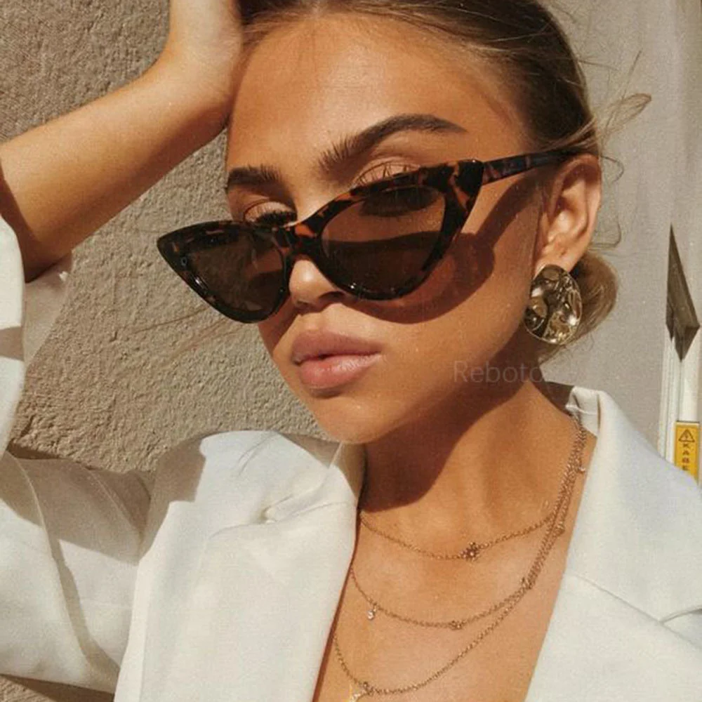 

Cute Sexy Retro Cat Eye Sunglasses Women Small Black White Triangle Vintage Cheap Ladies Sun Glasses Red Female UV400