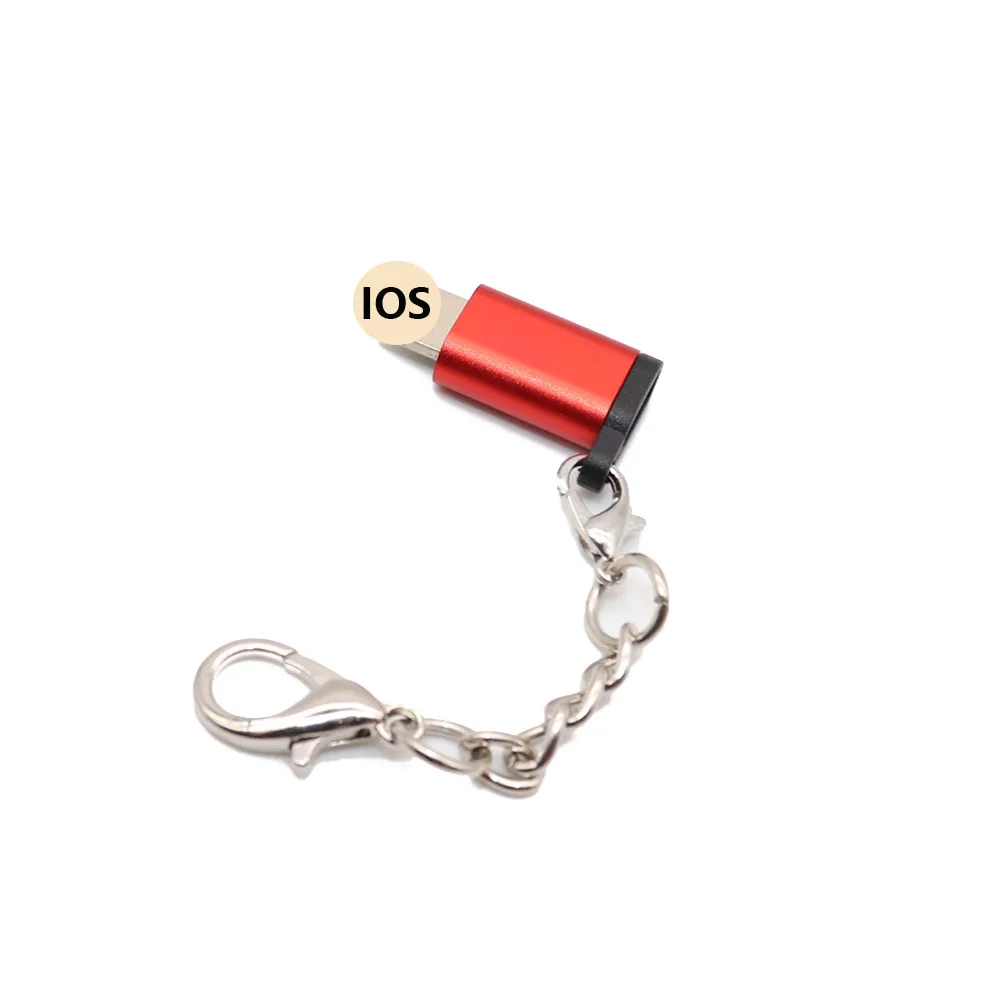 Адаптер Micro USB для освещения 8Pin для адаптер Apple с брелоком для IPhone X XS XR 6 7Plus синхронизация зарядное устройство OTG конвертер