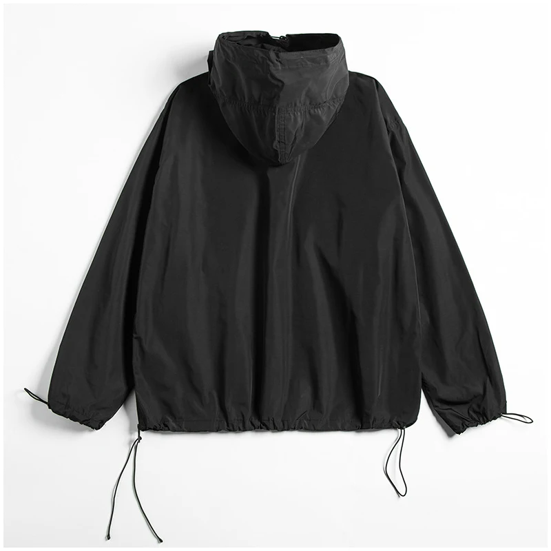 

Spring 2021 new multi-pocket hooded Hoodies Sweatshirts male tide loose hip-hop dark functional wind pullover coat