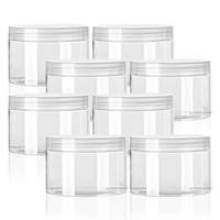 20pcs wide mouth jar leak sample clear can tin lid refillable makeup balm proof empty plastic storage container screw face cream