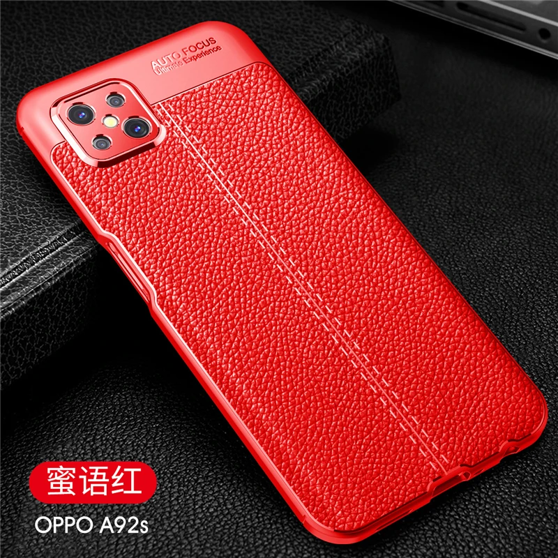 

For OPPO A92s Case Silicone Protector Shell Leather Rubber Soft Fundas TPU Phone Case For OPPO A92s Cover For OPPO A92s Case