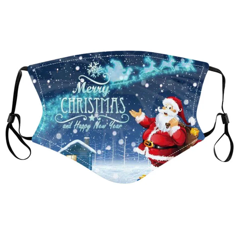 

Hot Christmas Santa Snowman Halloween Cosplay Girls Boys Kids Mouth Masks School Street Sports Washable Dust-Proof Mask