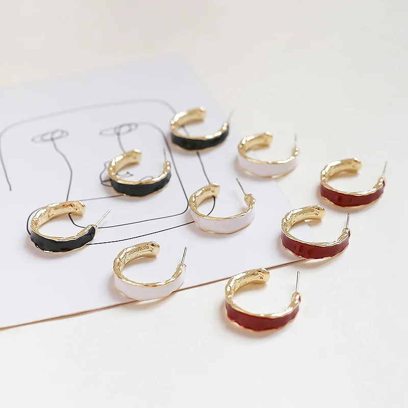 

Необычная полукруглая C-образная металлическая Бриллиантовая бижутерия ручной работы, материал для сережек S925, серебряный материал для акс...