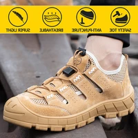 mens safety shoes outdoor steel toe cap shoes work boots anti smash anti puncture high quality super lightweight boots