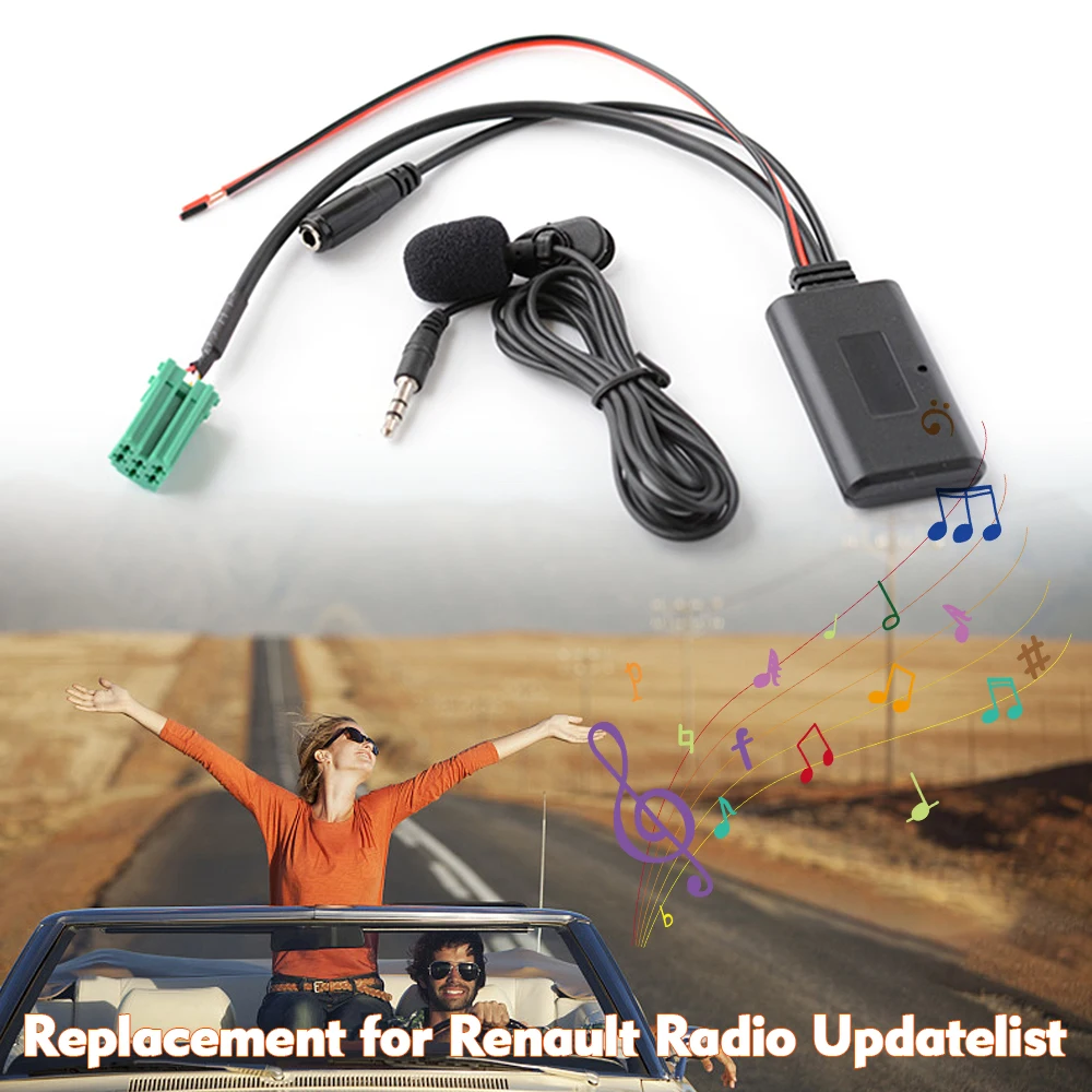 Newest Car AUX Audio BT Adapter with Microphone Handsfree Phone Call AUX-IN ISO 6Pin Replacement for Renault Radio Updatelist | Автомобили