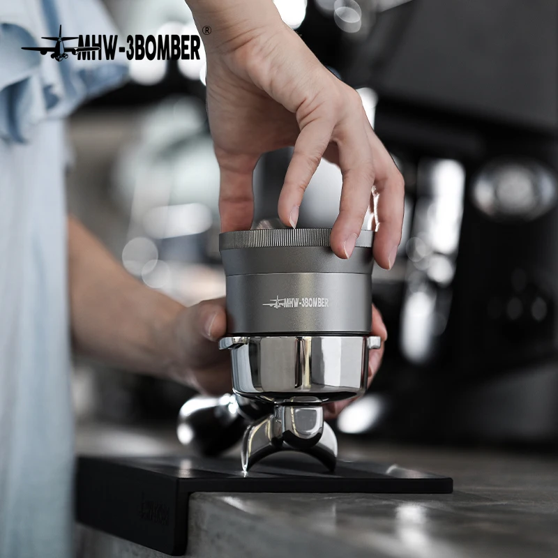 MHW-3BOMBER-distribuidor de caf&eacute; de acero inoxidable de 58mm, embudo dosificador de nivelaci&oacute;n de caf&eacute; de aleaci&oacute;n de aluminio, anillo dosificador, accesorios para Espresso-5
