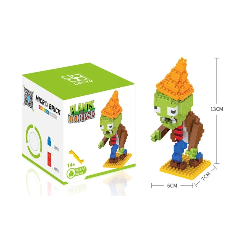 Мини-конструктор Растения против Зомби игрушки бриллиантовые гранулы собранные