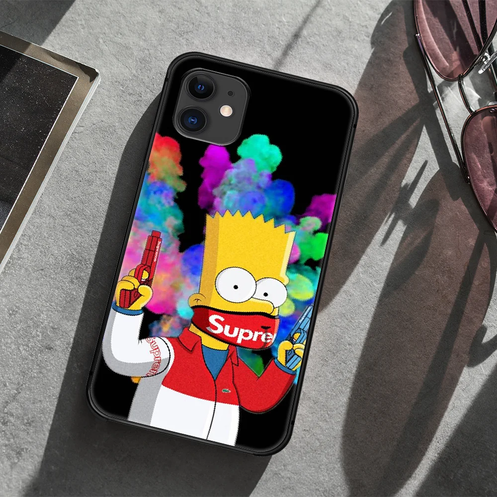 

funny Simpson cartoon Phone Case Cover Hull For iphone 5 5s se 2020 6 6s 7 8 12 mini plus X XS XR 11 PRO MAX black Shell 3D