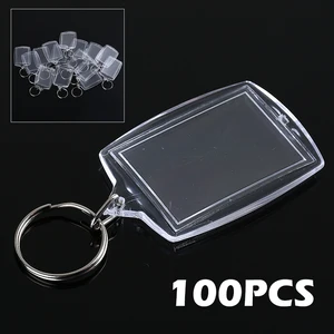 100pcs Keychain Acrylic Key Chain Key Ring Blank Keyrings Insert Photo Passport Keychain Gift for Women Men Kids 46*33mm 100pcs Keychain Acrylic Key Chain Key Ring Blank Keyrings Insert Photo Passport Keychain Gift for Women Men Kids 46*33mm