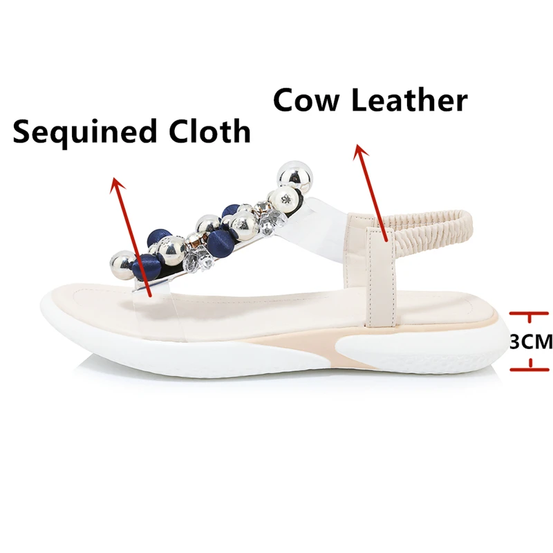 FEDONAS Для женщин корова кожаные сандалии из ткани расшитой блестками Туфли