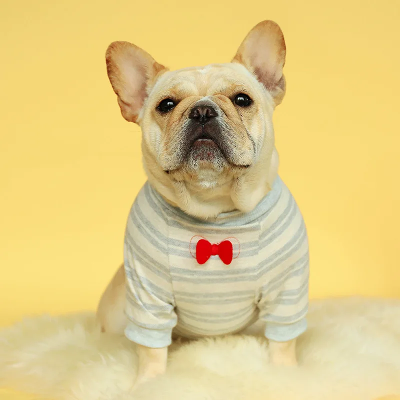 Одежда для домашних животных собака бульдог маленькая плюшевая Милая футболка