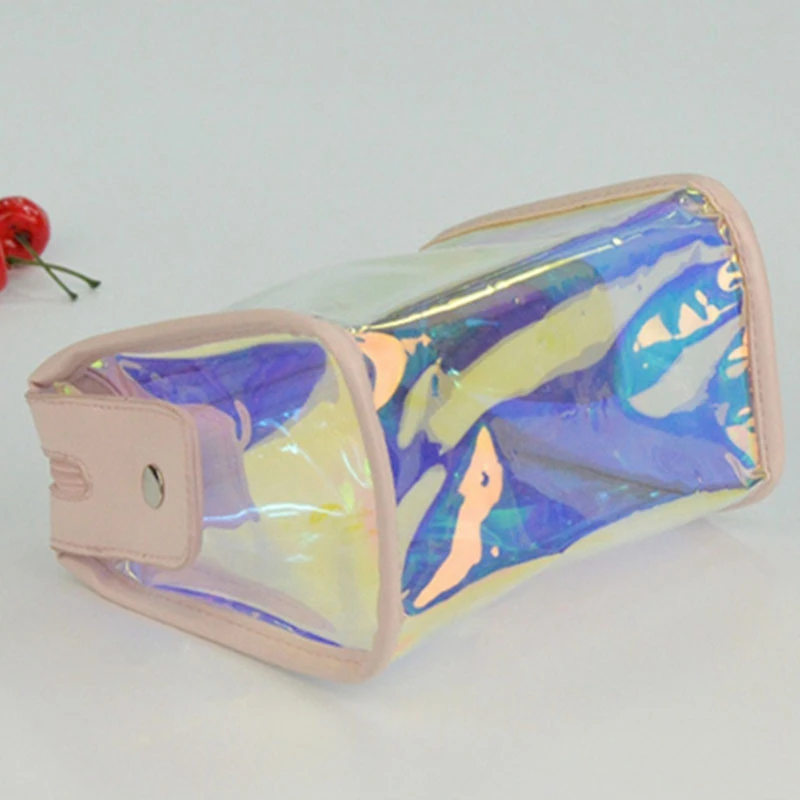 

1 Pc Colorful Holographic Women Cosmetic Bag PVC Clear Makeup Bag Beauty Organizer Pouch Travel Clear Makeup Kit Case