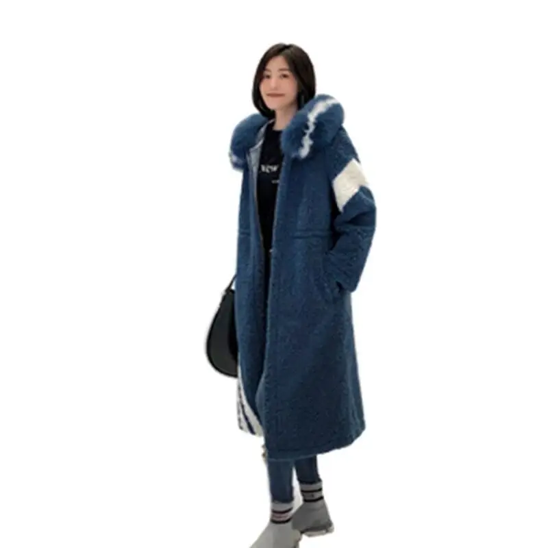 

2020 winter new sheep shearling fur wool loose casual simple fashion thick thermal insulation quality elegant women's coat