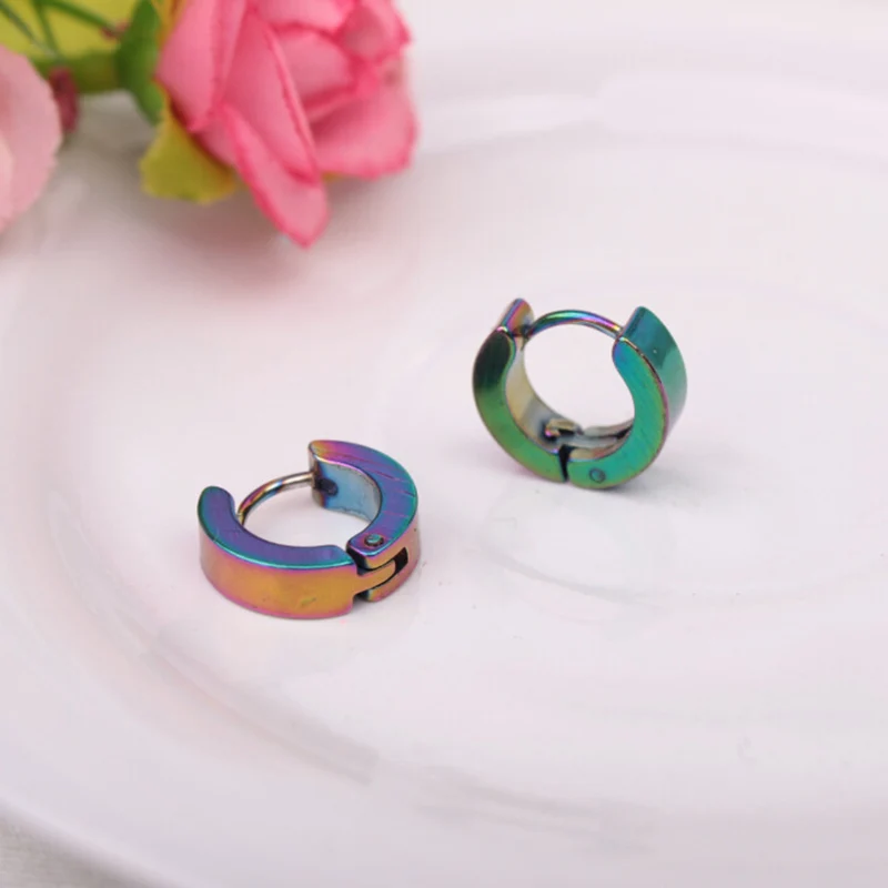 

1 Pair Ear Hoop Fashion Unique Stainless Steel Piercing Earrings Studs Cool Jewelry for Women Men brand new high quality