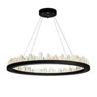 brief design modern crystal chandeliers black hanging lights ac110v 220v lustre dinning room light fixtures bar lamp
