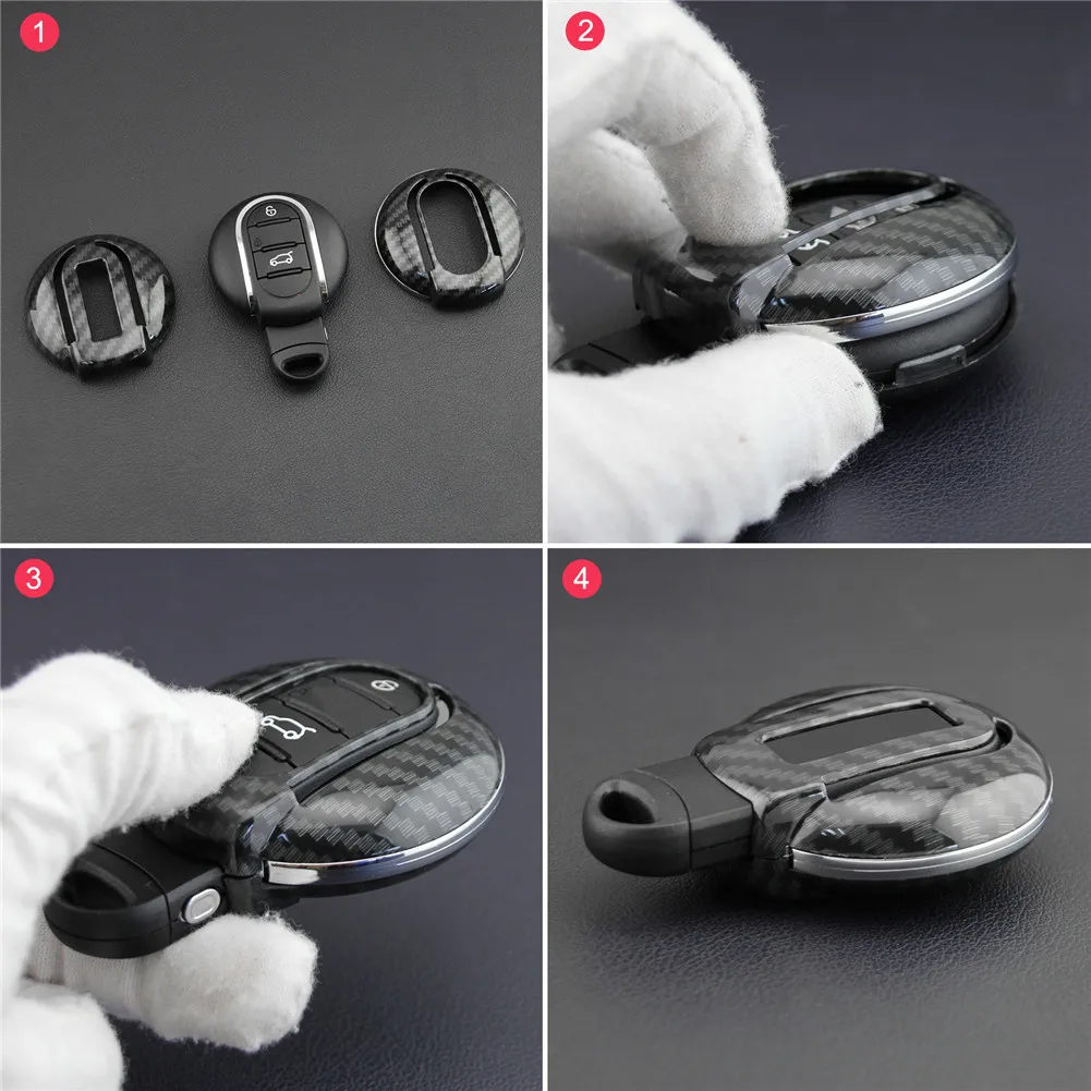

Car Key Case Fob Bag Holder Keychain ABS Hard Shell Cover Parts Fit For Mini Hatch 3 5 For Mini Convertible Countryman Clubman