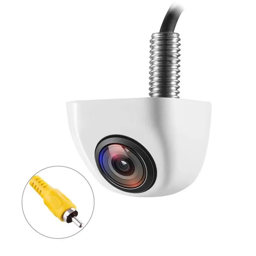 Rear camera Vehicle Hidden View Camera Metal Body Car Reverse Camera front view camera 170 Degree Auto Parking Backup Camera - Название цвета: White full set