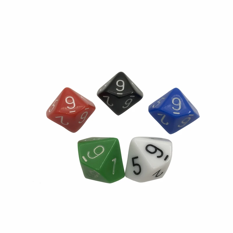5Pcs/Lot Multicolor D10 Originality Dice Acrylic Rounded Corner Multi-faceted Set Game | Спорт и развлечения