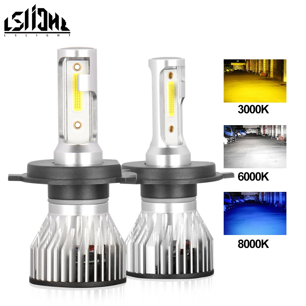 

LSlight H13 LED Headlight Bulbs H4 9004 9007 HI/LO Beam H1 H3 H7 H11 H9 H8 9005 9006 HB3 HB4 3000K 6000K 8000K Auto Car Headlamp