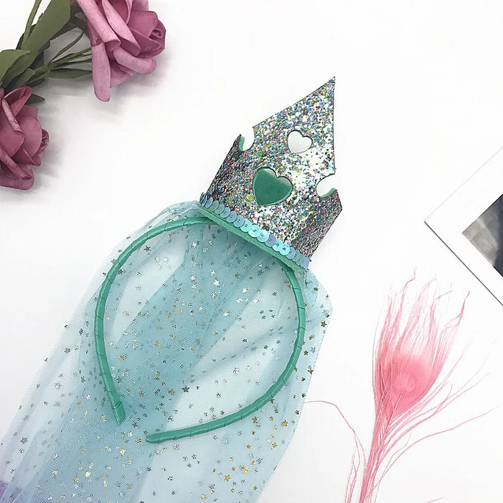 Блестящая Корона с блестками для маленьких девочек Тиара Головная повязка