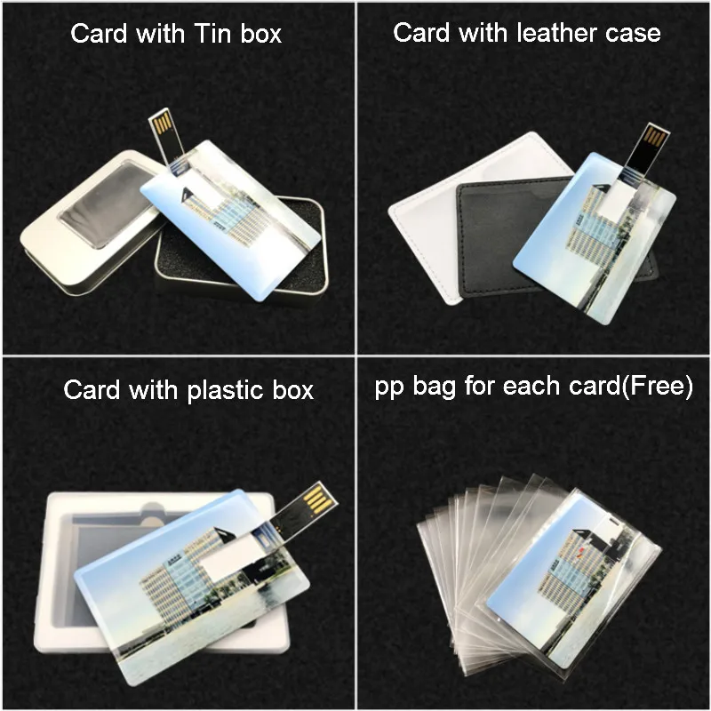 

USB bag the PP Plactic Box package /the Holster case package/the Tin Box packagefor the card as gift (need to order in addition)