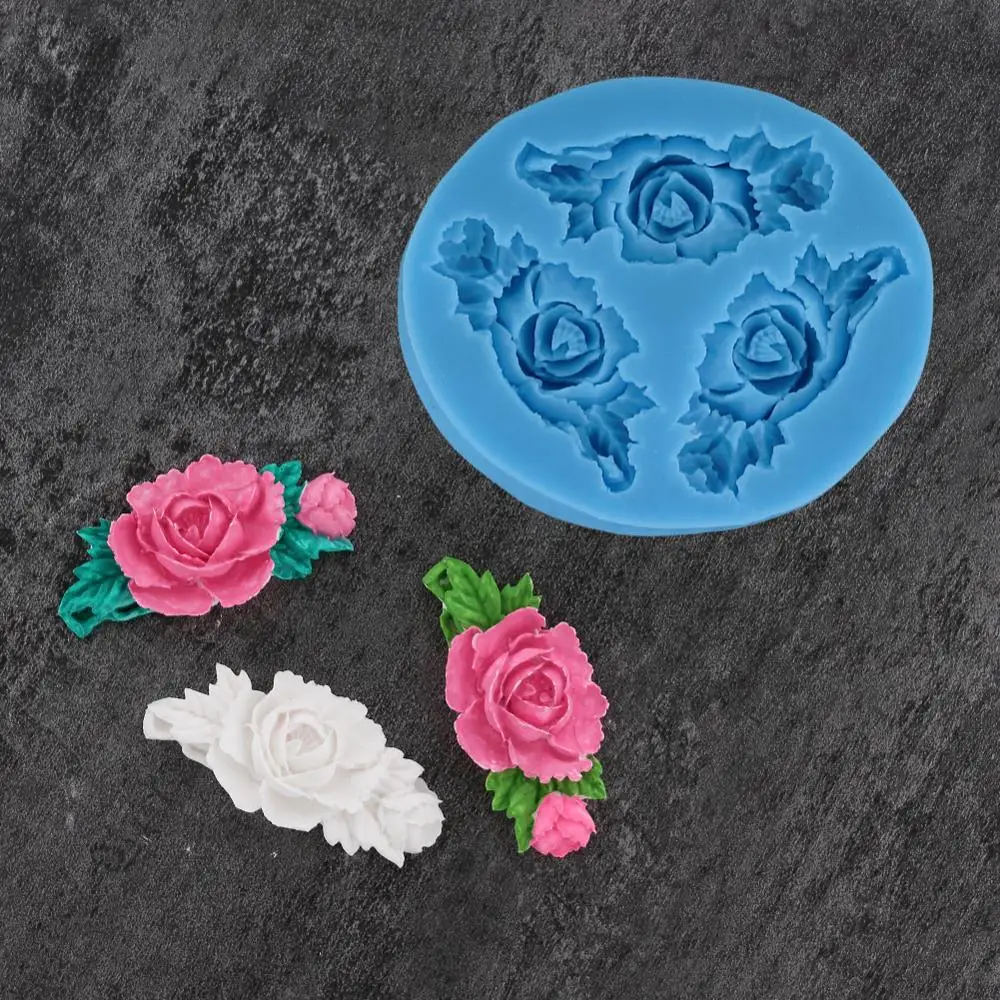 Валентина Gumpaste форма для выпечки 3D Роза цветок торт Силиконовая помадка