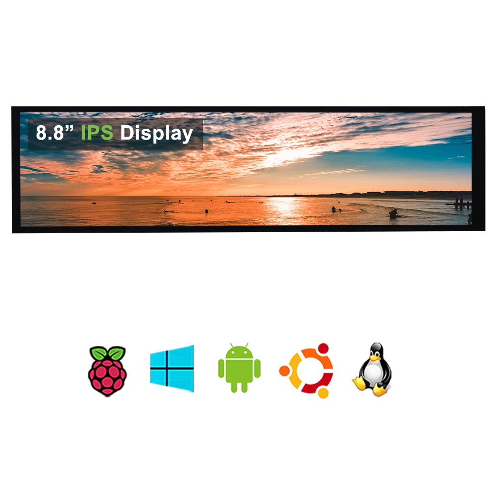 8 дюймовый 480x192 0 IPS-дисплей USB HDMI LCD HD второй экран Aida64 монитор для Raspberry Pi 4 3 2 Windows