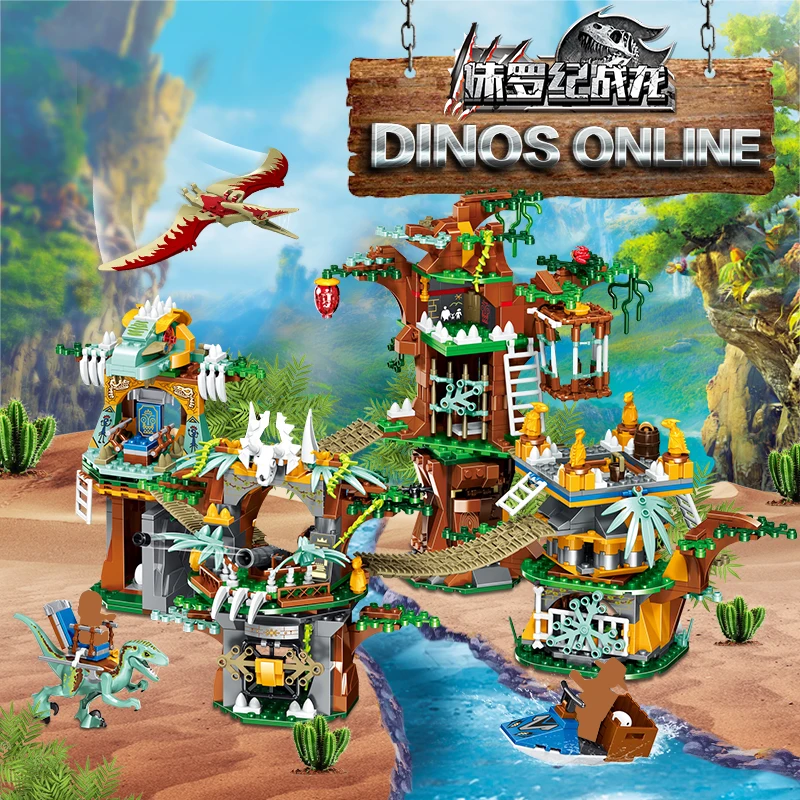 

Creator Jurassic Dinosaur Park World Tyrannosaurus Velociraptor Figures Building Blocks Bricks Toys For Kids Child Gift