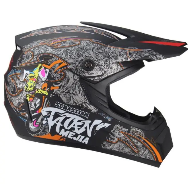 helmet 4 Полностью черный ребенок латка детская крест тела защиты брони Moto шлем DH MX жилетка для маунтинбайкинга Броня колена защита для локтей защита головы - Цвет: helmet 4