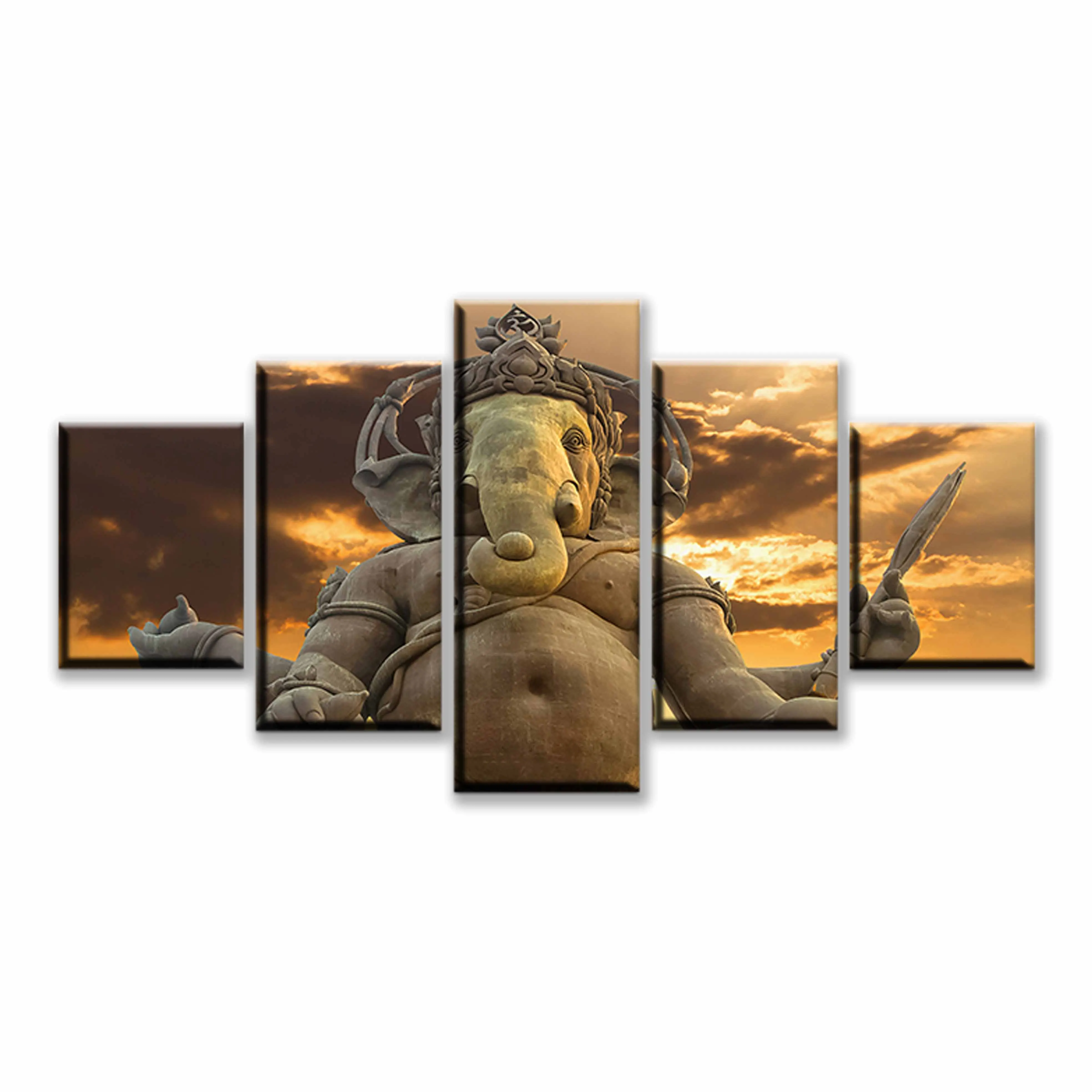 

Modern Wall Art Canvas Prints Landscape Canvas Painting 5 Panel Elephant God Ganesha Modular Painting Decor Frame Picture