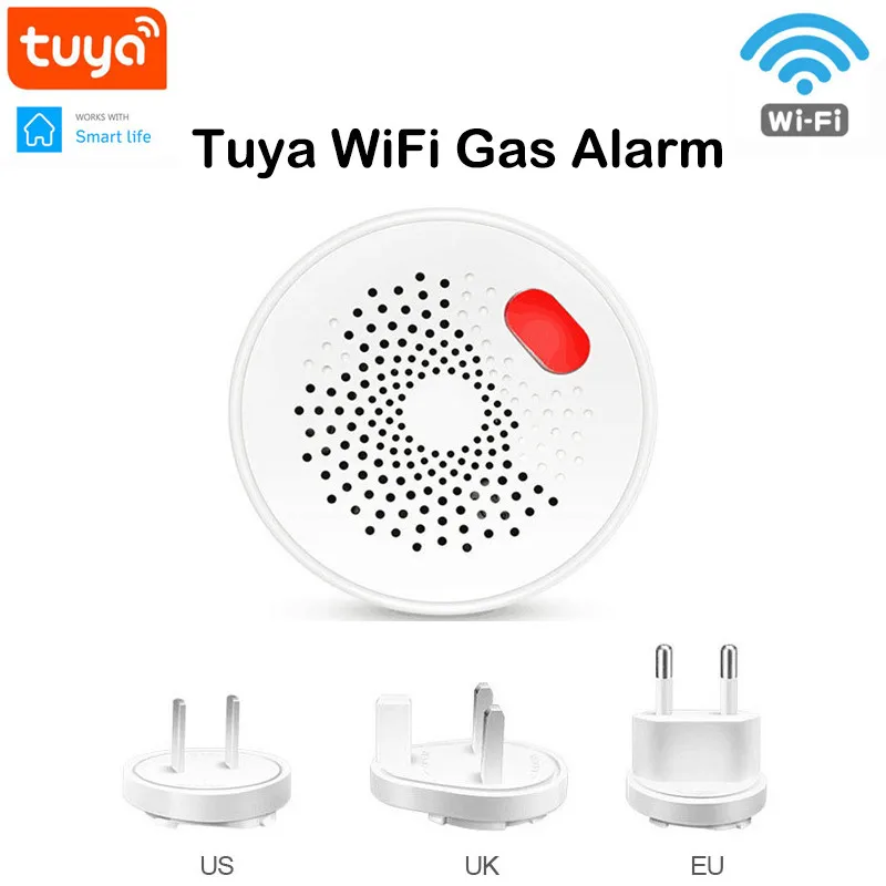 

Датчик газа Tuya 2021 с Wi-Fi, умный датчик пожарной сигнализации для домашней системы безопасности, автоматическая сигнализация с управлением че...