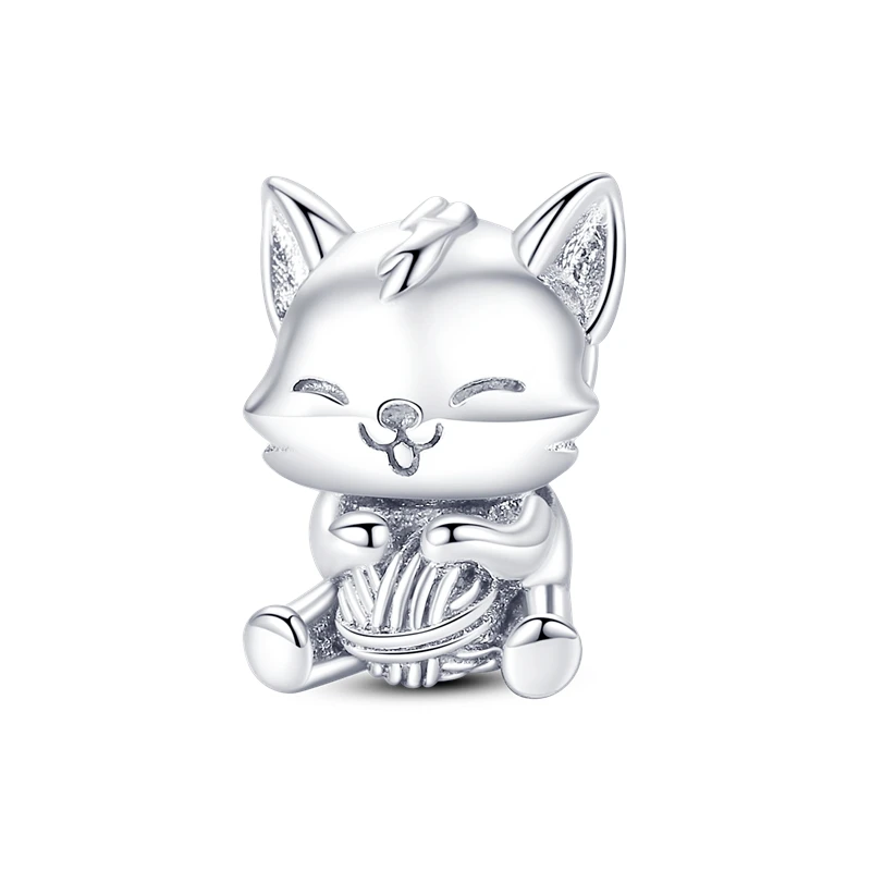 

Hot selling 100% 925 fur ball cat pet beaded beaded accessories or Pandora bracelet pendant beaded ladies exquisite DIY jewelry