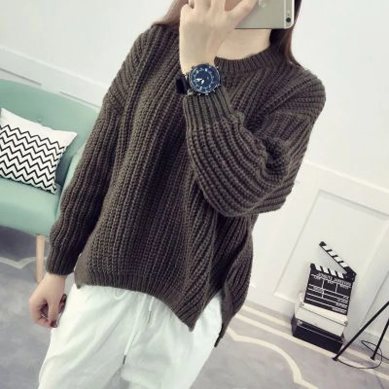 

JMPRS Thick Women Autumn Sweater Long Sleeve Button Pullover Knitted Jumper Coat Casual Loose Chic Female Sweater New 2021