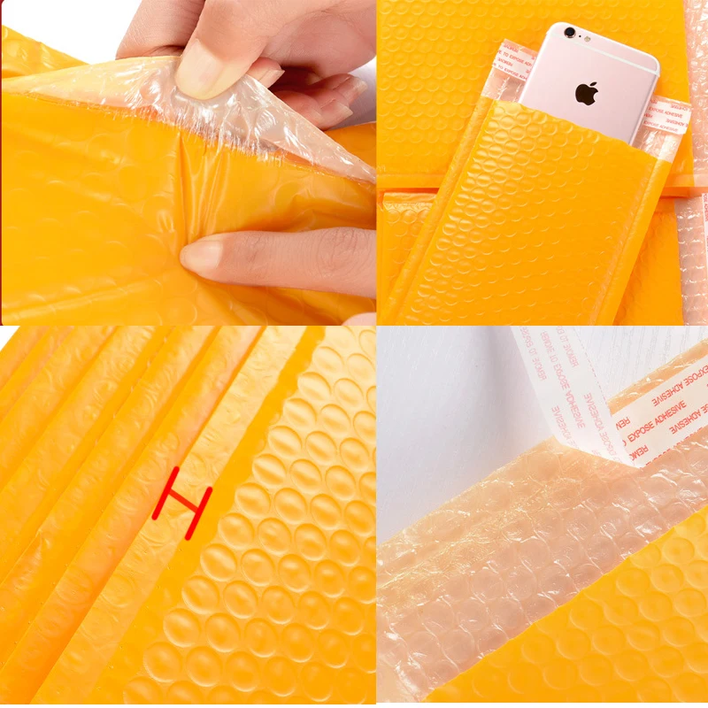 

Yellow 50pcs Mailer Poly Bubble Padded Bubble Mailing Envelopes for Packaging Self Seal Shipping Bag Black White and Pink