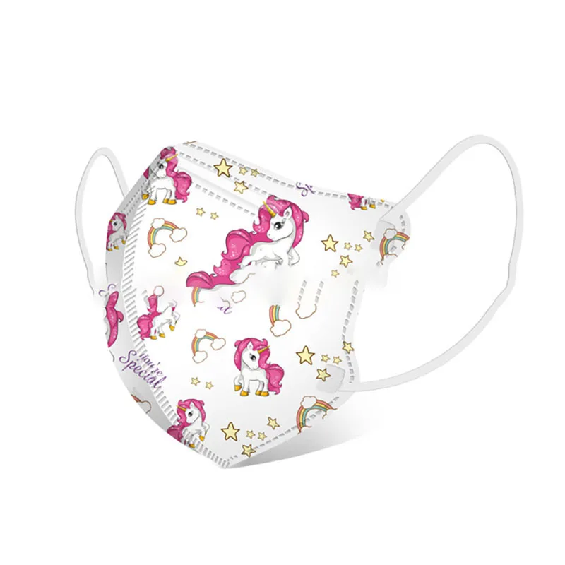 2021 Cute Children 5 Layers KN95 Mask Kid Child Dust KN95 Filter FFP2 Face Mask Boys Girl CE Respirator Car Rabbit Ffp2 Mask