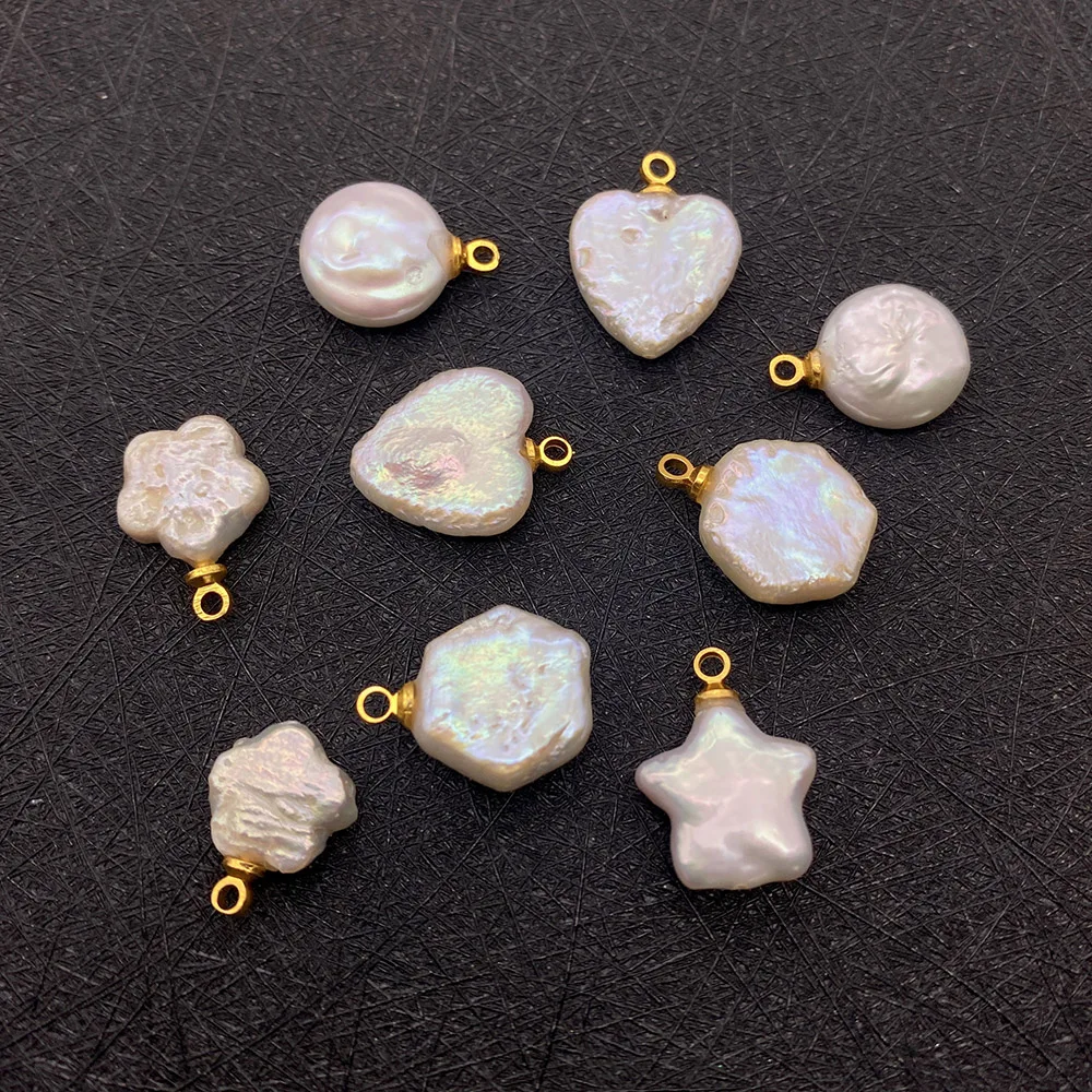 1 _ натуральный жемчуг белый кулон в форме сердца шестигранное ожерелье серьги